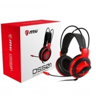 AURICULAR  GAMING  MSI DS501 CON MICROFONO RED/BLACK  AUDIO